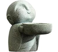 ZKSYLSM Happy Tiny Buddha Statua Piccola Arenaria Zen Figurine per Feng Shui Home Meditazione Garden Decor (Buddha di preghiera grigio)