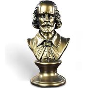 ZKSYLSM Shakespeare - Statua in bronzo a forma di busto, 30,5 cm, scultura in resina per biblioteca e pianoforte