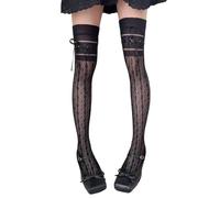 Zktfyshk 1 paio di calze autoreggenti balletto a rete calze sopra il ginocchio calze addensate punta dei piedi, Nero , XS-XXL