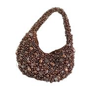 Zktfyshk Borsa a tracolla dal design unico retrò con cinturino staccabile con dettaglio perline pratico poliestere per donna borsa per la spesa alla moda