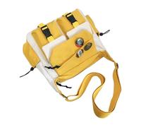 Zktfyshk Borsa a tracolla piccola borsa a tracolla impermeabile borsa a tracolla multi tasca borsa in nylon borsa da donna M, giallo e bianco, 31*25*12cm