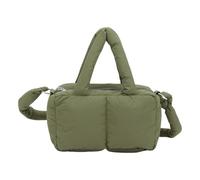 Zktfyshk Borsa a tracolla trapuntata da donna, morbida e imbottita, con tracolla staccabile, Verde, As shown in the figure