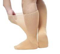 Zktfyshk Calzini extra larghi per 1 paio di calzini da ospedale bariatrici, calzini antiscivolo per linfedema diabetico da donna, Colore giallastro plus, XS-XXL