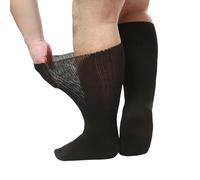 Zktfyshk Calzini extra larghi per 1 paio di calzini da ospedale bariatrici, calzini antiscivolo per linfedema diabetico da donna, Nero , XS-XXL