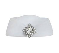 Zktfyshk Cappello da hostess autunno inverno con strass Decors comodo cappello caldo styling copricapo per le donne abbigliamento quotidiano cappello per le donne, bianco, Taglia unica
