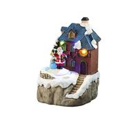 Zktfyshk Carillon natalizio a forma di cabina con Babbo Natale girevole, decorazione per la casa, per bambini, uomini e donne