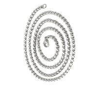 Zktfyshk Collana a catena con perle quadrate hip hop per uomo moderna robusta in acciaio inossidabile gioielli alla moda catena accessorio, As shown in the figure, Acciaio al titanio