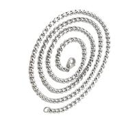 Zktfyshk Collana a catena con perle quadrate hip hop per uomo moderna robusta in acciaio inossidabile gioielli alla moda catena accessorio, As shown in the figure, Acciaio al titanio