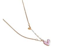 Zktfyshk Collana con ciondolo a forma di piccolo cuore, con data, in acciaio inox, adatta per festival musicali e sfilate di moda, As shown in the figure, Acciaio inossidabile