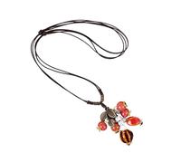 Zktfyshk Collana fatta a mano in ceramica con foglia design unico gioielli portatili con catena regolabile per donne alla moda abbigliamento casual, 50-60cm (size can be pulled out), Corda + plastica