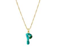Zktfyshk Collana in lega con lettera colorata personalizzata, catena regolabile, da indossare tutti i giorni, con ciondolo a forma di lettera per le donne, 55+3CM, Metallo
