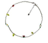 Zktfyshk Coreano Primavera Styles Margherite e Ciliegie Collana di perline Colorate Girocollo Collana Regolabile Girocollo Data Notte Accessorio, As shown in the figure, Perline