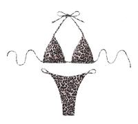 Zktfyshk Costume da bagno a due pezzi con stampa unica allacciato al collo con design diviso per gli appassionati di prendere il sole e nuotare in vacanza al mare