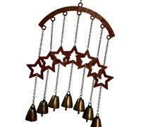 Zktfyshk Decorazione occidentale a forma di cuore con suono del vento, stella a cinque punte da appendere, facile da appendere, decorazione in metallo, piccola campana a vento per esterni unica