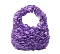 Zktfyshk Elegante borsa a mano in pizzo increspato con cerniera, borsa con manico superiore per feste serali, eventi aziendali e uso quotidiano, Come mostrato nell'immagine, As shown in the figure