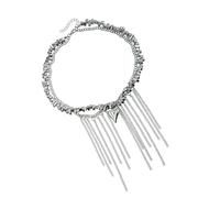 Zktfyshk Elegante collana con ciondolo a forma di cuore con nappe a goccia, da donna, in lega, design confortevole, regalo ideale per la fidanzata
