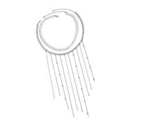 Zktfyshk Elegante collana con nappe con catena regolabile, design leggero per le donne gioielli alla moda perle finte accenti, As shown in the figure, lega, perle finte