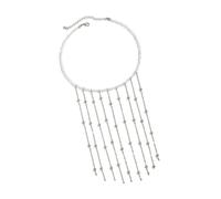 Zktfyshk Elegante collana con nappe con catena regolabile, design leggero per le donne gioielli alla moda perle finte accenti, As shown in the figure, lega, perle finte