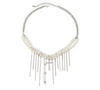 Zktfyshk Elegante collana con nappe con catena regolabile, design leggero per le donne gioielli alla moda perle finte accenti, As shown in the figure, lega, perle finte
