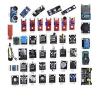 Zktfyshk Kit completo di sensori con 45 moduli essenziali per progetti di codifica robotica Contiene umidità a infrarossi LED strumenti di rilevamento della fiamma Kit di sviluppo professionale