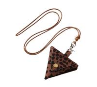 Zktfyshk Sacchetti vintage in pelle robusta per riporre auricolari e monete, piccoli design lunghi per donne alla moda, Motivo mucca marrone, Handbag: 3.5*5.5cm Triangle bag: 7*8cm