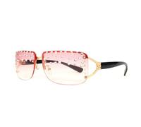 Zktfyshk Strass decorativi Occhiali da vista Trendsetters per il vestito da vacanza in metallo senza montatura sfumature retrò moda foto puntelli, Gambe nere gradualmente