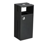 zktoermn Cestino per rifiuti commerciale da esterno con contenitore estraibile - Robusto bidone in metallo, posacenere da terra rimovibile ideale per club, banche(Black-B)