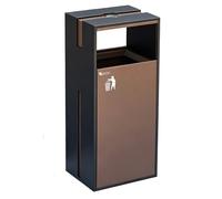 zktoermn Cestino per rifiuti commerciale da esterno con contenitore estraibile - Robusto bidone in metallo, posacenere da terra rimovibile ideale per club, banche(Brown-A)