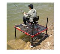 zktoermn Piattaforma da pesca pieghevole e portatile, adatta alle acque profonde, con gambe regolabili e foro per ombrellone - Ideale per rive di fiumi, laghi e coste.(100x80x150cm)