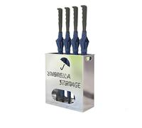 zktoermn Portaombrelli in metallo per uso commerciale, Rastrelliera per ombrelli da ingresso ad alta capacità, Portaombrelli autoportante per lo sgocciolamento(Silver,36x13x41cm)