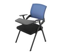 zktoermn Sedia da ufficio pieghevole ergonomica con cuscino spesso, sedia da scrivania in rete, sedie impilabili per ospiti per aule scolastiche, sale riunioni e corsi di formazione(Blu)