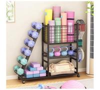 zktoermn Workout Equipments Storage, Dumbbell Rack Stand, With Wheels And Hooks Multifunctional Weight Rack Home Gym Storage For Dumbbells, Fascia Roller(nero)