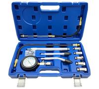 ZKTOOL 11 tester di compressione per motori a benzina, 0-300 PSI / 0-20 Bar, Adattatori per Motore Manometro, Compatibile con Tutti i Veicoli e le Motociclette, Cilindro Compressione Tester Kit