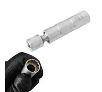 ZKTOOL 16mm Chiave per Candela Magnetica con Giunto Universale, Parete Sottile 12 Punti 3/8 Pollici CR-V Presa per Candela Girevole, Strumenti per la Rimozione della Candela