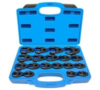 ZKTOOL 19 Strumenti metrici, Set di Chiavi per Dadi Svasati Jumbo da 3/8" e 1/2", Set di Chiavi a Forchetta per Chiavi ad Artiglio, Misura da 8 a 32 mm, Set di Chiavi per Dadi Svasati a Cricchetto