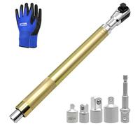 ZKTOOL Prolunga per Chiave Disassata con Attacco da 1/2" a Impatto | Design di Trasmissione a Catena Robusto. Include Adattatori da 1/2" 1/4" e 3/8". Adatto per Bussole Standard.