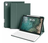 ZKTUYU Custodia con tastiera per iPad Air 11 pollici (2025 M3/2024 M2), iPad Air 5./4a gen(2022/2020) 10.9 pollici, layout tedesco QWERTZ magnetico, tastiera Bluetooth rimovibile con portapenne, verde