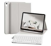 ZKTUYU Custodia per tastiera per iPad Air 11 pollici, M3/M2 (2025/2024), iPad Air 5/4a generazione 2022/2020 da 10,9 pollici, con portapenne, tastiera Bluetooth QWERTZ rimovibile, cover posteriore in