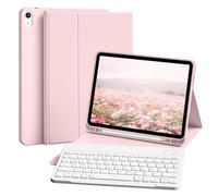 ZKTUYU Custodia per tastiera per iPad di 10.9" 2022 & iPad 11th Gen A16 2025 con portapenne, cover posteriore in TPU e tastiera magnetica rimovibile con layout QWERTZ, rosa
