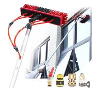 ZKUAOGDI 16.5 FT Water Fed Pole Kit Solar Panel Cleaning Kit Window Cleaning System, 20M Hose & Rotating BrushHead, Washing Equipment Window Cleaner Tool for Caravan Solar Panel Deck