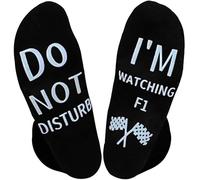 Zkxiyuan Calzini divertenti con scritta "Do Not Disturb I'm Watching Football", idea regalo per uomini, adolescenti, ragazzi, figli, mariti, papà, amanti del calcio, Nero-F1, 3-12