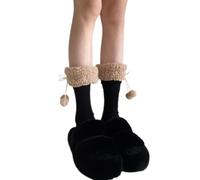 Zkydhbd 1 paio di calzini increspati principessa donna tubo centrale carino Lolitas cotone autunno dolce breve caldo carino cavigliera calzini, A, Taglia unica
