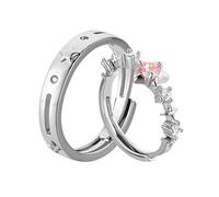 Zkydhbd 2 anelli regolabili per coppia di stelle, versatili a cinque punte, set di eleganti fasce per le dita, accessori alla moda per coppie