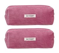 Zkydhbd 2 astucci in velluto a coste, con ampio scomparto, multiuso, portapenne, astuccio da viaggio per trucchi da viaggio, per ragazze e donne, B
