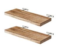 Zkydhbd 2 mensole da parete in legno naturale, capacità di 10 kg, facile da montare, finitura marrone chiaro, per cucina, ufficio, decorazione, cucina, scaffalatura