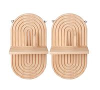 Zkydhbd 2Pcs Vintage Legno Forma Ovale Mensole Da Parete Mensola Fluttuante Per Decori Della Parete Moderno Mensola Appesa Per Soggi