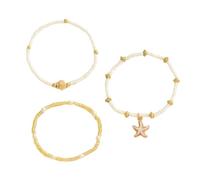 Zkydhbd 3 pezzi collana a strati per le donne stella pesce conchiglia gioielli spiaggia regolabile impilato accessori stratificazione collana impilabile set, Misura unica, come descritto, come