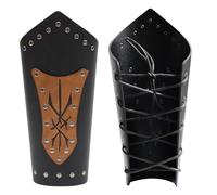 Zkydhbd 6 Pz/set Medievale Rinascimento Costume Set Cuoio DELL'UNITÀ di elaborazione Cintura Bracciali Bracciali Spade Titolare Per Halloween Cosplay, Un paio di wri neri, Taglia unica