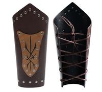 Zkydhbd 6 Pz/set Medievale Rinascimento Costume Set Cuoio DELL'UNITÀ di elaborazione Cintura Bracciali Bracciali Spade Titolare Per Halloween Cosplay, Un paio di wis marroni, Taglia unica