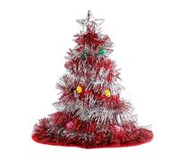 Zkydhbd Adulti Tinsels Albero di Natale Cappello di Babbo Natale Impermeabile Colore Tradizionale Babbo Natale Per Adolescenti Regali di Capodanno Per Adulti Toppers